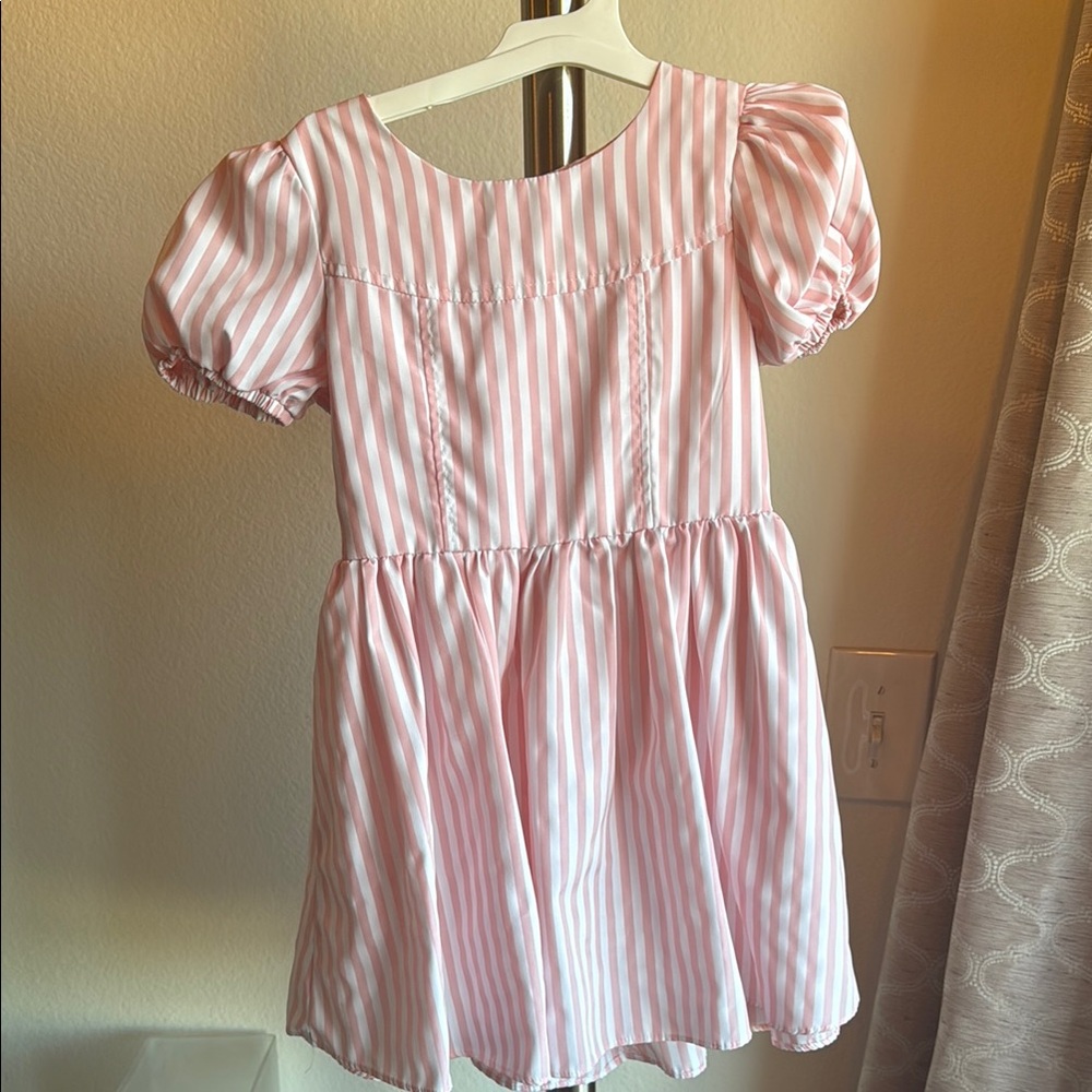 Habitual Pink and White Puff Sleeve Sundress